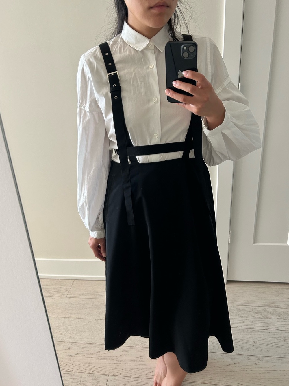 Noir Kei Ninomiya Black Adjustable Buckle Suspender Skirt - Size M - Picture 4 of 7